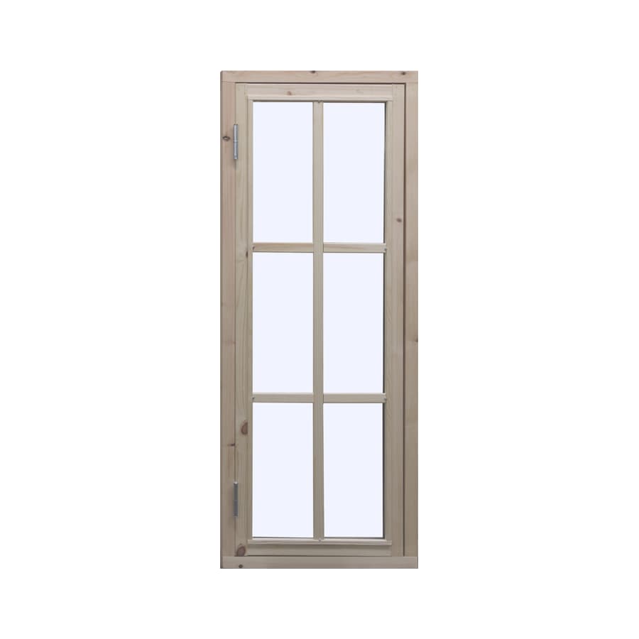 Wooden framed window with 6 glass panes, 5x13 size