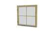 Wood-framed 4-pane window unit, square 10x10 with four glass sections