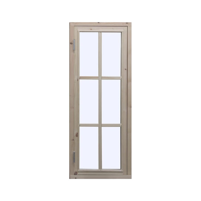 Wooden framed window with 6 glass panes, 5x13 size