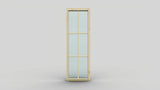 Fixed window with light wood frame and 6 glass panes in three horizontal rows