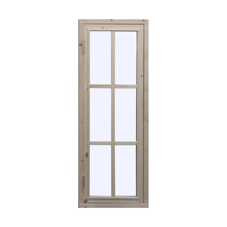 Freja window with wood frame and 6-pane glass (3x2 grid)
