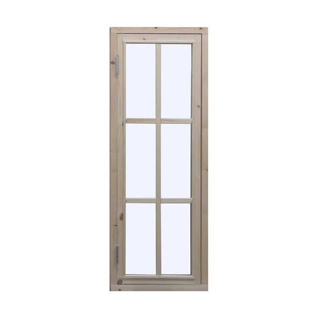 Freja window with wood frame and 6-pane glass (3x2 grid)