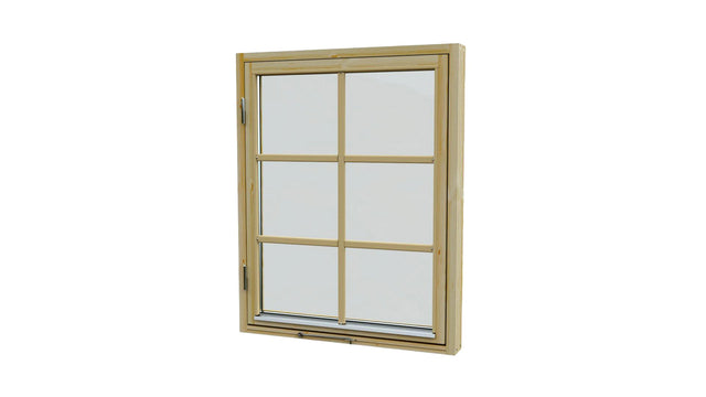 8x10 UV window with light wood frame and four glass panes