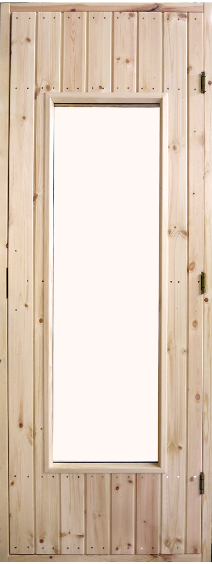 Måttbeställ Bastudörr rak panel med stort glas